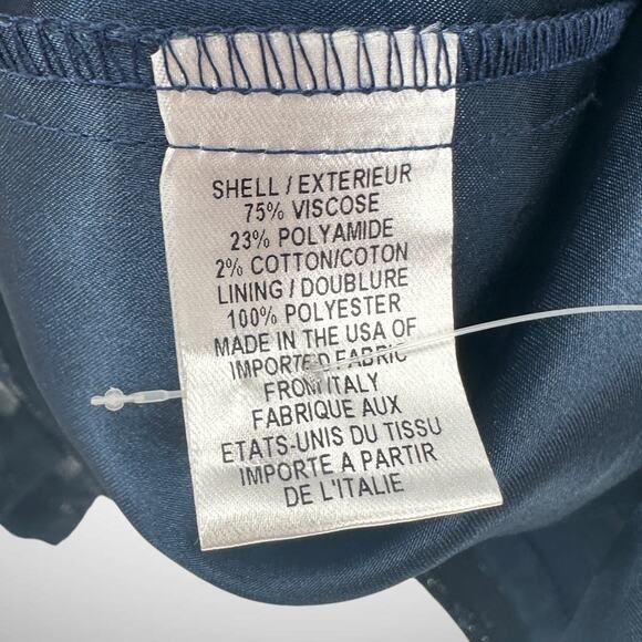 Milly Women's Sz 4 Boucle Tweed Wrap Front Evening Dress Navy Blue Metallic New - Picture 10 of 12